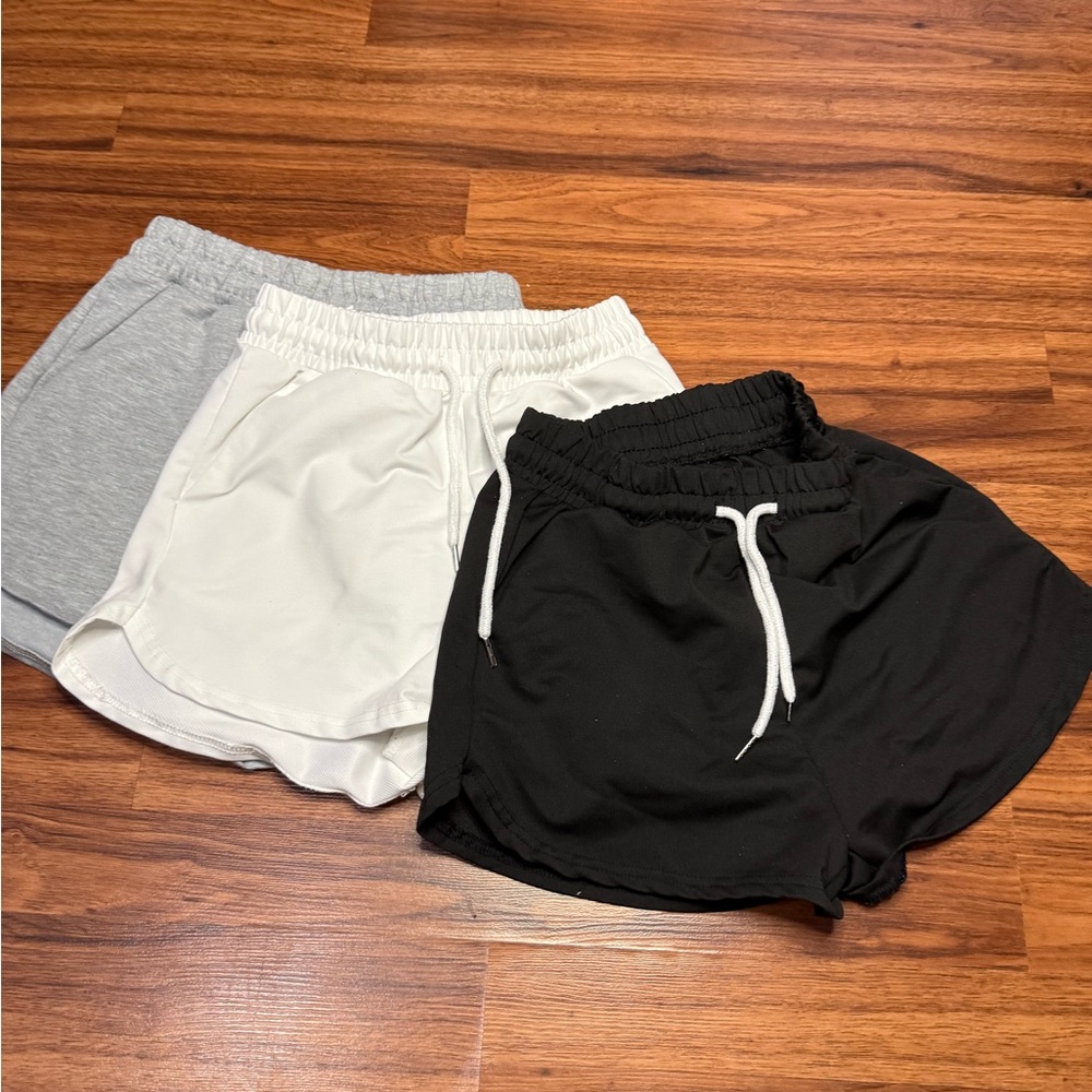 SHEIN Women's Athletic Shorts - Black, White, Gray